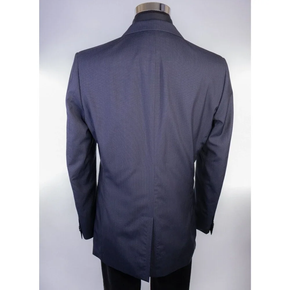 Banana Republic Blazer Mens 42L Blue Pinstripe Wool/Silk Blend Sport Coat Jacket